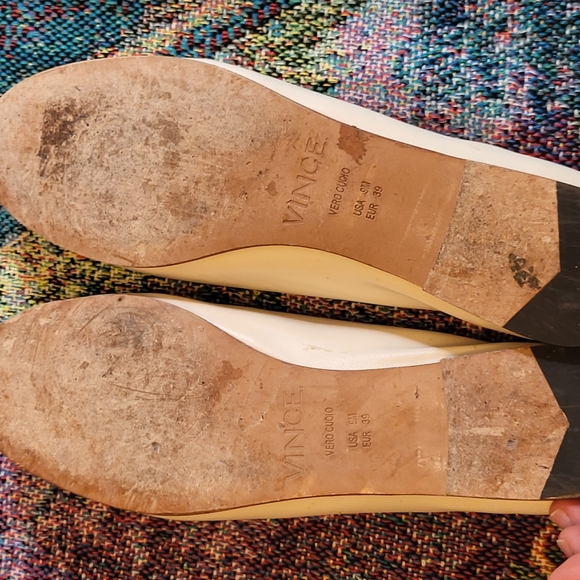 Vince Italian Leather Maxwell Ballet Flat Ivory Women's 9 - Picture 4 of 7
